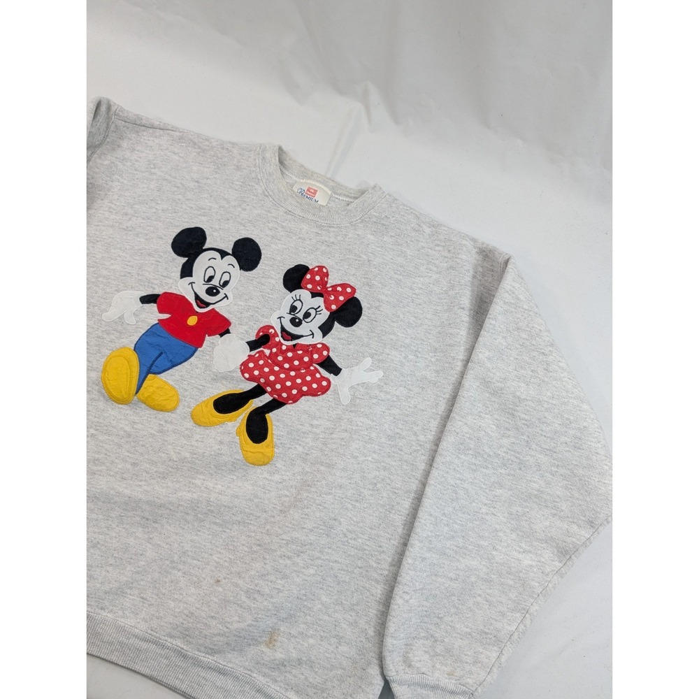 Vtg 90s Disney Large Boot Leg Grandma Made Mickey Mouse Crewneck Sweatshirt USA
